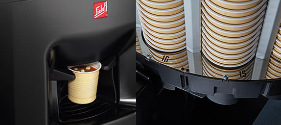 Kaffeeautomat Sielaff SielCup Details - Becherausgabe - Becherhalterung