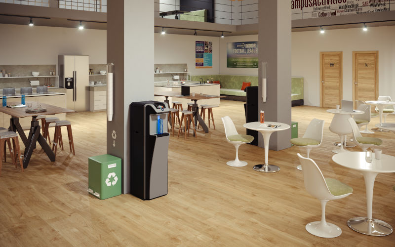 Kantine Gemeinschaftsraum mit Waterlogic WL7 FS Wasserspendern (Imagebild), Dhünn Automaten Köln