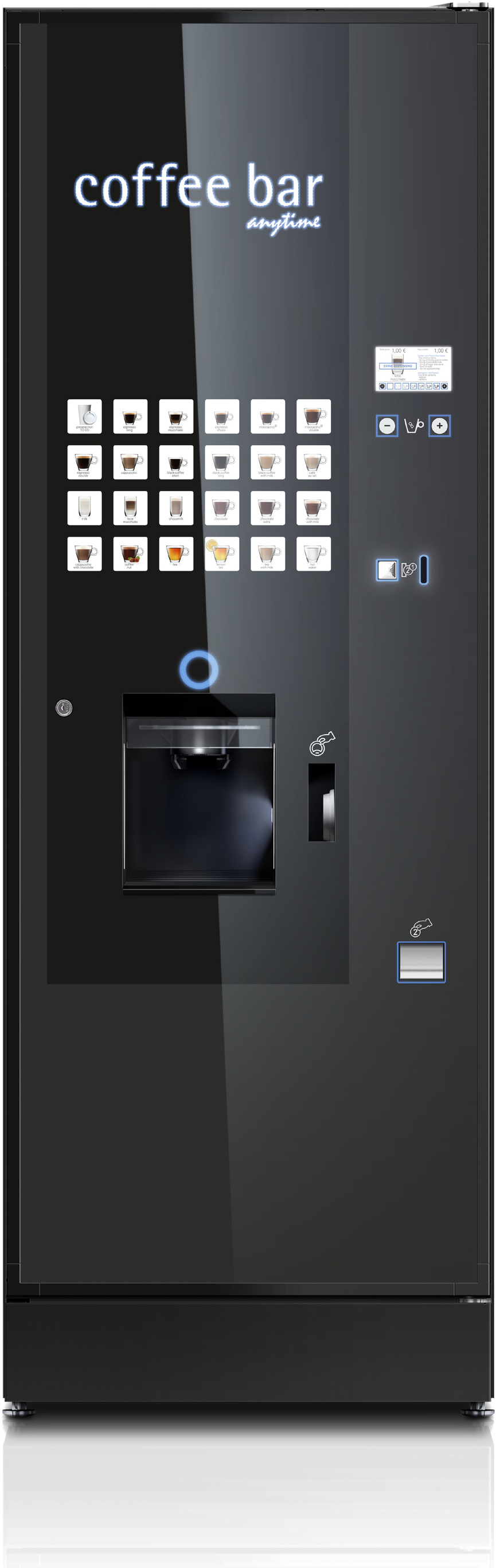 rheavendors servomat luce zero 2 ganze bohne schwarz front freigestellt